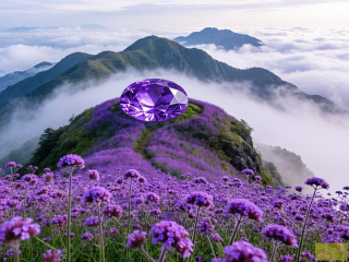 贵州屋脊韭菜坪，紫色花海浪漫绽放