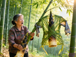 竹影映衫，阿姨的意外时尚之旅