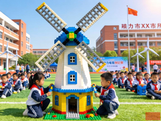 童趣飞扬，智慧创造，小学生乐高巨型风车创纪录搭建之旅
