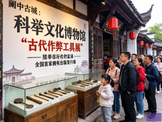 阆中古城科举文化博物馆，古代作弊工具展引家长围观热潮