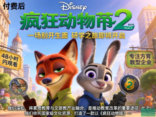 融合创新之旅，疯狂动物城2研学活动限时开启