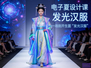 LED灯带点亮汉服，传统与现代电子时尚设计课程璀璨交融