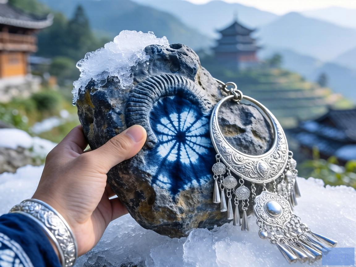 触摸贵州，仿佛置身于历史的长河之中。在这里，古化石的冰凉、银饰的温润与蜡染的粗粝，交织出一幅独特的画卷