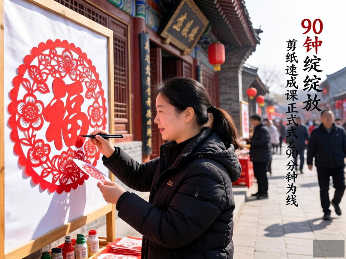 商丘古城非遗街区，剪纸速成课，90分钟绽放窗花之美