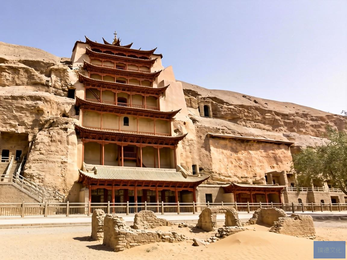 在广袤的甘肃大地上，敦煌，这座历史悠久的古城，见证了千年文明的兴衰。它曾是古代丝绸之路上的重要节点，繁华的沙州，如今却只剩下莫高窟的残垣断壁诉说着往日的辉煌