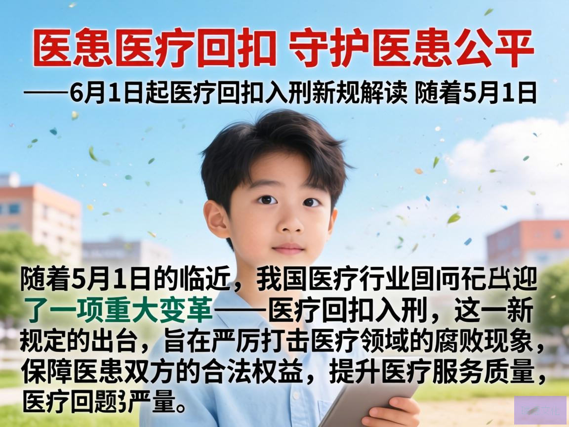 严惩医疗回扣，守护医患公平——5月1日起医疗回扣入刑新规解读