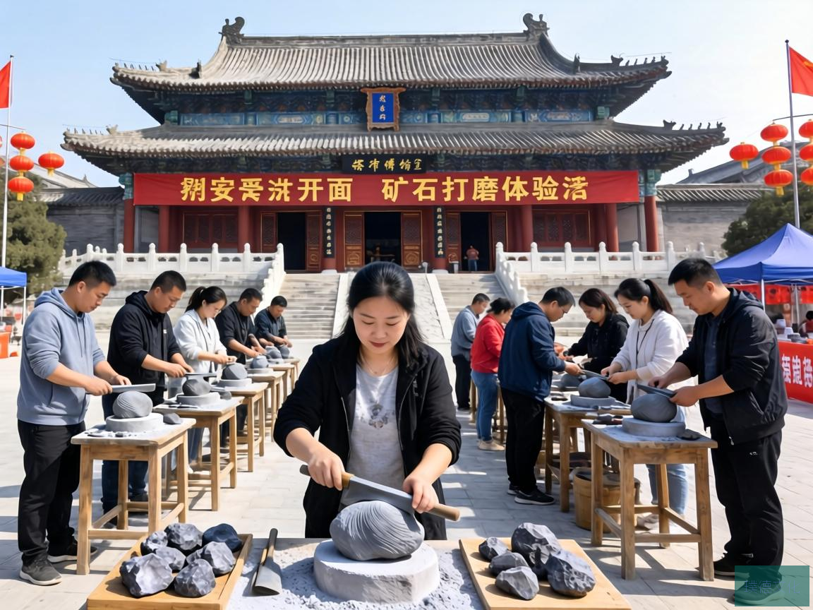 白银市博物馆，一座承载着悠久历史与丰富文化的殿堂，近日推出了一项别开生面的矿石打磨体验活动，让游客在感受历史文化的同时，亲自动手，体验矿石打磨的乐趣