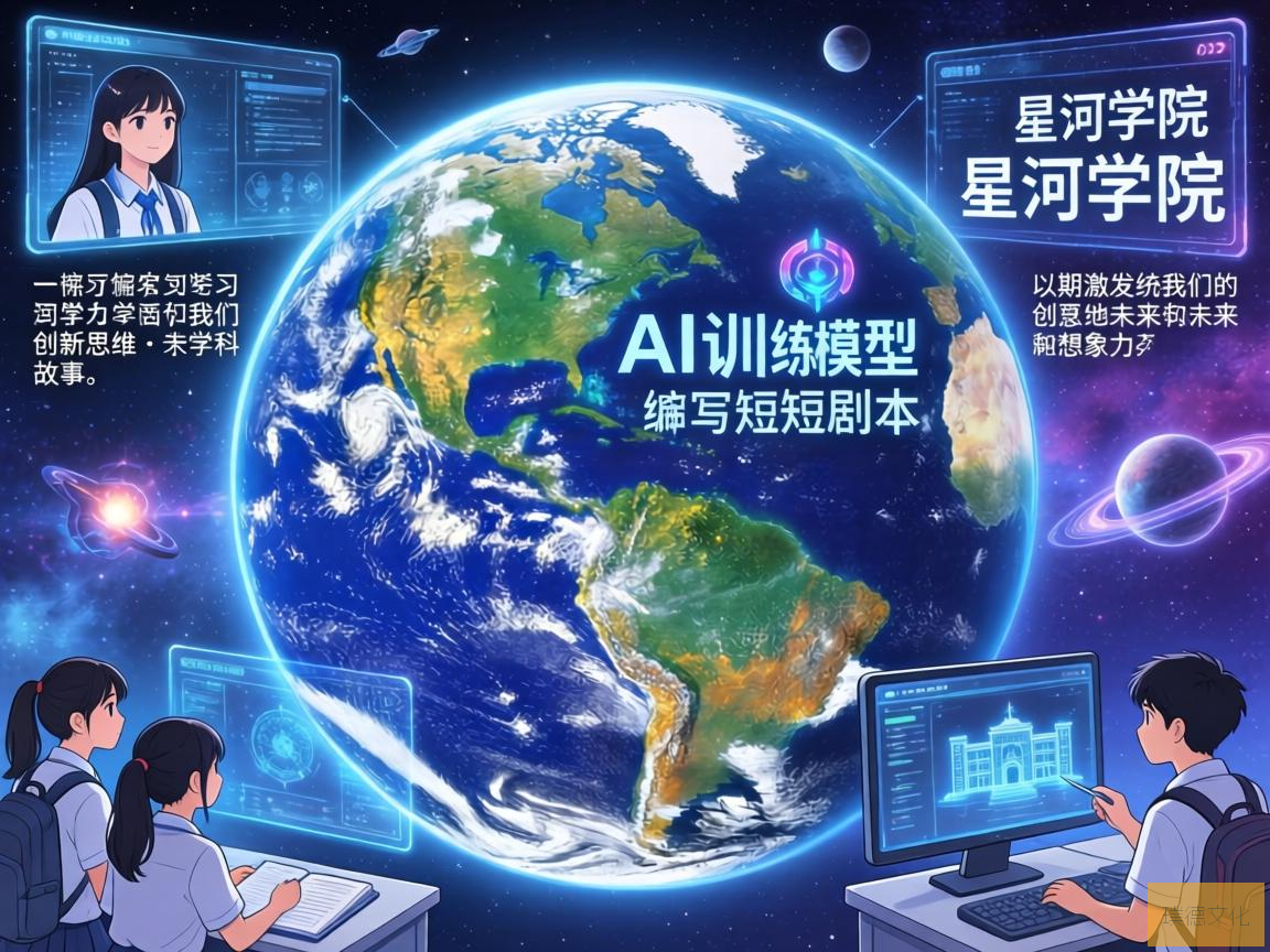在未来的宇宙中，地球已成为多元文明的交汇点。在这个时代，学生们通过AI训练模型，学习如何编写科幻短片剧本，以期激发他们的创新思维和未来想象力