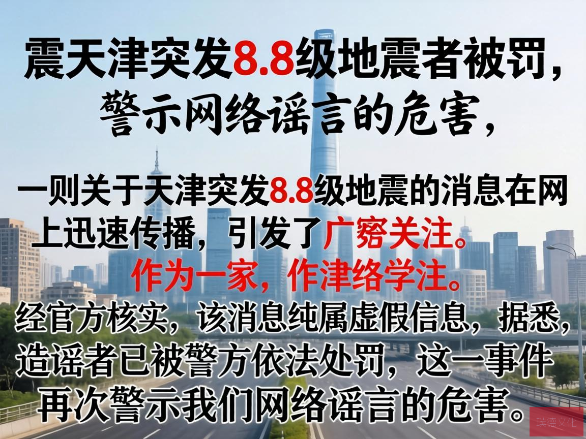 造谣天津突发8.8级地震者被罚，警示网络谣言的危害